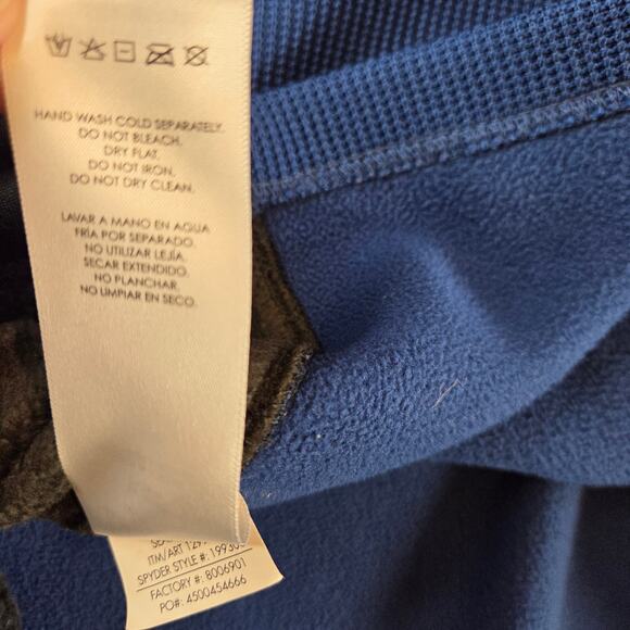 Spyder Men’s XXL 1/4 Zip Pullover Blue Black Yellow Performance Fleece - Picture 15 of 16